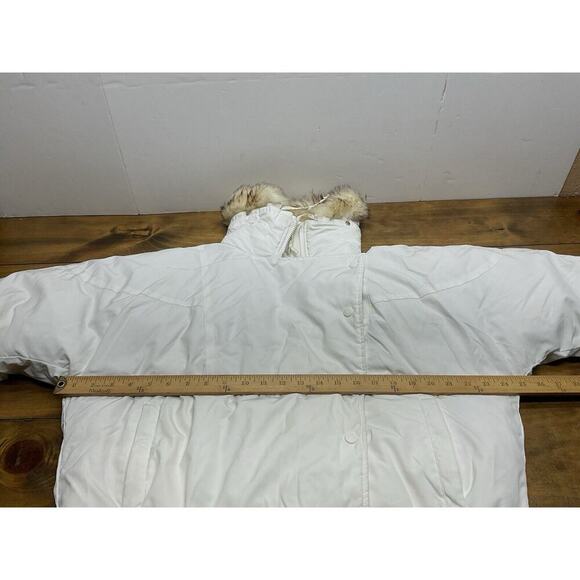 Vintage Obermeyer Sport Puffer Down Ski Parka Jacket White Fur Collar Size 8 - Picture 7 of 16